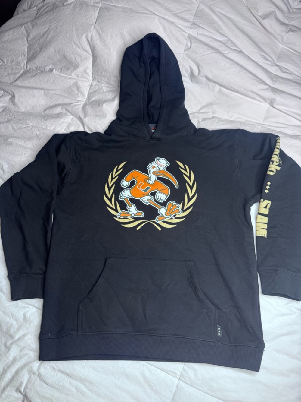 Modelo USA x SLAM Collab Hoodie Miami Hurricanes March Madness Sebastian Ibis - Picture 12 of 17